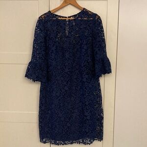 Boden Navy Long Sleeve Lace Dress